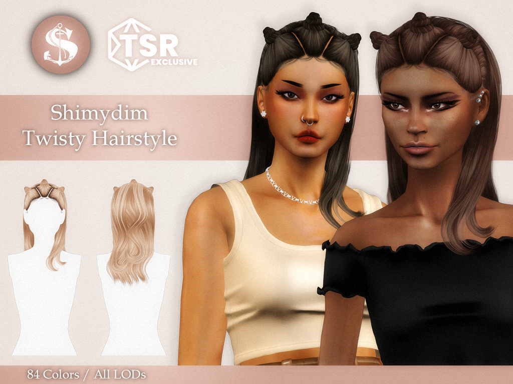 Shimydim Sims S4 Shimydim Twisty Hairstyle Naturals Unnaturals